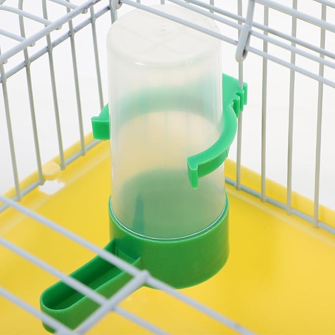 Portable Bird Cage with Waterer Food Box and Perch Lightweight Spacious Travel Bird Carrier for Parakeets Lovebirds 9.25X6.49X6.37 Inch
