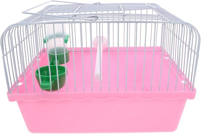 Portable Bird Travel Cage for Small Birds Parrots Lovebirds with Perch Food Box Water Dispenser 9.29X6.57X9.29 Inches