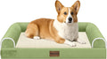 Medium Large Dog Bed Orthopedic Washable: Beds Bolster Medium Large Sized Dog Bed Egg Crate Foam Couch Sofa Waterproof with Removable Cover - Grass Green