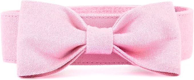Segarty Dog Bow Tie Collar, Adjustable Pink Bowtie for Small Medium Dogs Neck Girth 10.2-14.2in, Cat Tie Tuxedo Comfortable Cotton Girl Pet Grooming Accessory for Formal Wedding Holiday Birthday Party