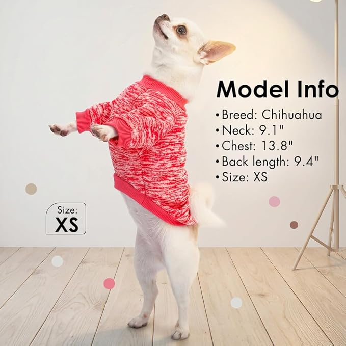 2 Pcs Dog Sweaters for Small Dogs Girl Boy Winter Fleece Clothes Warm Soft Dog Sweatshirt Outfit for Dogs Cats Pet Apparel