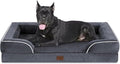 Comfort Expression Orthopedic Dog Bed for Extra Large Dogs 53x42 Inch, Waterproof Egg Crate Foam XXL Pet Bed with Removable Bolsters, Dog Couch with Washable Cover & Non-Slip Bottom, Dark Grey