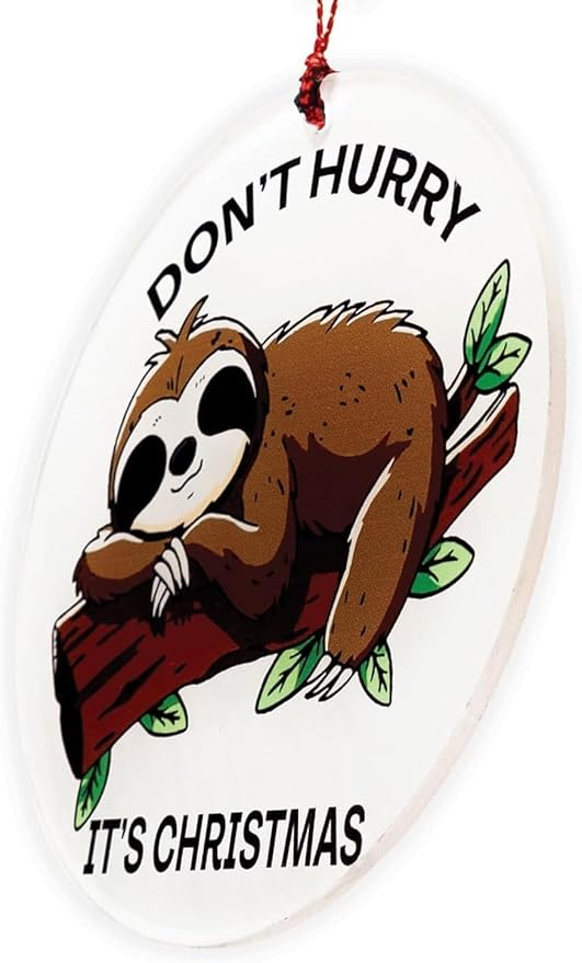 Sloth Ornament, Sloth Gifts for Women, Christmas Ornament 2025 Funny Lazy Animal Christmas Decoration, Cute Woodland Ornament for Tree, Unique Animal Lovers Gift, Relaxed Holiday Decor Idea