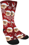 Custom Face Socks, Personalized Dog Lover Pet Photo Picture on Socks Unisex Athletic Crew Socks for Men Women