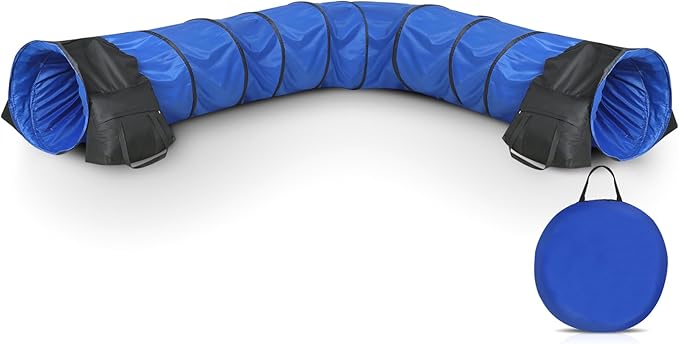 16 ft Dog Agility Equipment Dog Agility Tunnel with Sandbags and Carry Bag Dog Tunnel for Outdoor Indoor Backyard Agility Training Play Playground