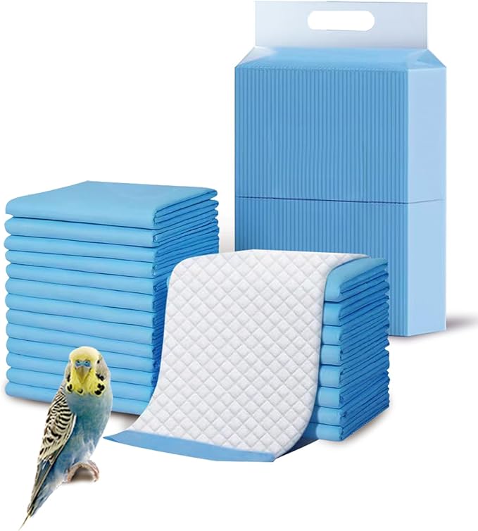 Disposable Bird Cage Liner Birds Cage Liners Super Absorbent Birdcage Liners Parakeet Cage Training Accessories with Quick-Dry Surface for Cockatiels Canaries Parrots