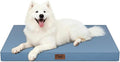 Outdoor Large Washable Dog Bed, Orthopedic Egg Crate Foam Dog Crate Mat for Large Dogs with Removable Oxford Cooling Cover, Blue