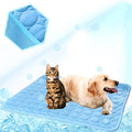 Washable Dog Cooling Mat Ice Silk Cooling Mat for Dogs Pet Self Cooling Pad Blanket Dog Cooling Pad for Indoor & Outdoor Car Seats (Blue, 20x16 in)
