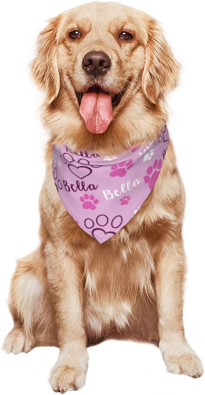 Custom Pet Scarf Personalized Dog Bandana with Name Personalized Add Your Text Bibs Triangle Head Scarfs Gift for Small Medium Large Dogs Cats Baby Puppy Pets Accessories