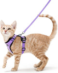 rabbitgoo Cat Harness and Leash for Walking, Escape Proof Soft Adjustable Vest Harnesses for Cats, Easy Control Breathable Reflective Strips Jacket, Light Purple, S