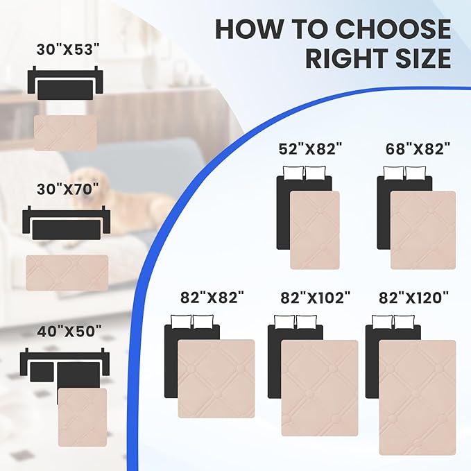 Waterproof Couch Covers for Pets, Waterproof Dog Bed Cover, Anti-Slip Soft Dog Blankets, Couch Cover for Dogs Washable, Pet Blanket for Puppy Large Dogs Cat (82x102 Inch, Beige)