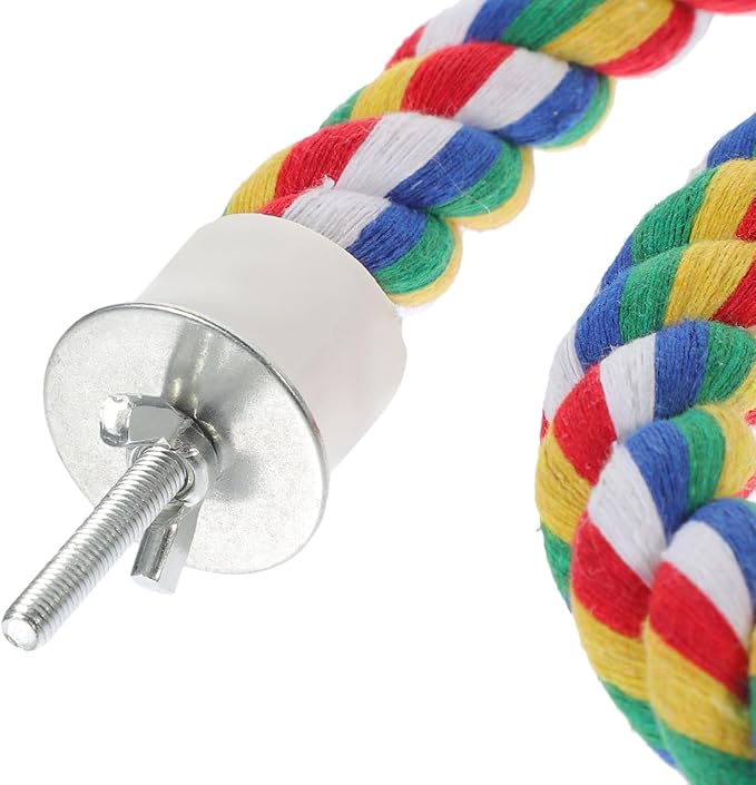 iplusmile Bird Perch 44 Inch Bird Rope Perches for Parrots, Cockatiels, Parakeets, Budgie Parakeet African Greys, Cockatiels, Conures, Budgie Cages Comfy Rope Toy, Colorful