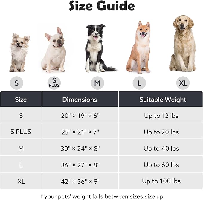 JOEJOY Dog Bed Medium Size Dog, Removable Washable Cover Orthopedic Soft Faux Rabbit Fur Pet Bed, Cute Calming Puppy Bed with Non Skid Bottom