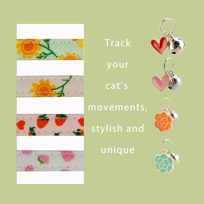 Yizepet Cat Collars with Bells, Breakaway Kitten Collar, Cute Kitty Collar, Pet Supplies Accessories