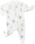 Neutral Baby Clothes Boy Girl Footed Cotton Long Sleeve Double Zipper Onesie
