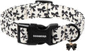 DOGWONG Cute Dog Collar, Black Bow Pattern Dog Collar, Girl Female Dog Collars with Strong Plastic Buckle for Medium Large Dogs,L