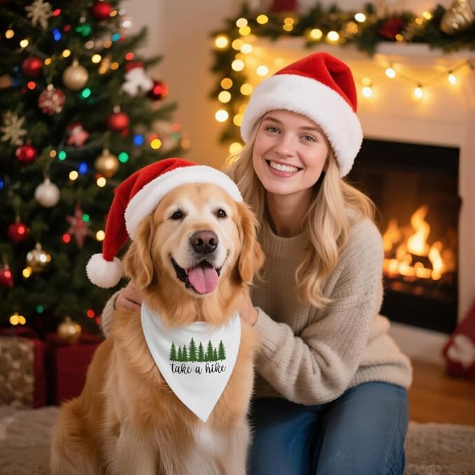 Funny Outdoor Dog Bandana, Puppy Scarf Photo Prop for Outdoor Adventure Hiking Camping Mountain, Gifts for Ranger (Tree)