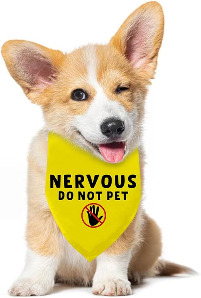 Nervous Do Not Pet Dog Bandana, Nervous Anxious Dog Bandana No Hand Sniffs Gift for Dogs Lover Pet Scarf for Boy & Girl for Small and Medium Cat Dogs