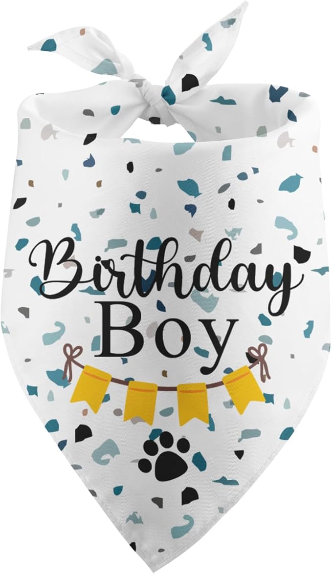 Dog Bandana for Birthday Party Supplies Puppy Pet Bandanas Boy Happy Birthday Dog Pet Scarf Accessories for Dogs Lovers