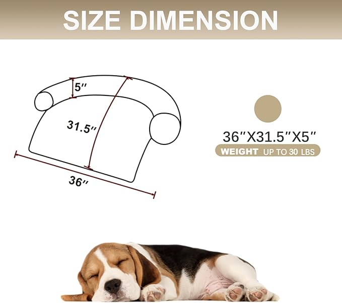 Tinaco Calming Dogs/Cats Bed Mats, Dog Pad Washable Removable Couch Cover, Plush Long Fur Mat for Pets, Waterproof Lining, Perfect for Small, Medium and Large Dogs and Cats (Gradient Brown, 36"x31")