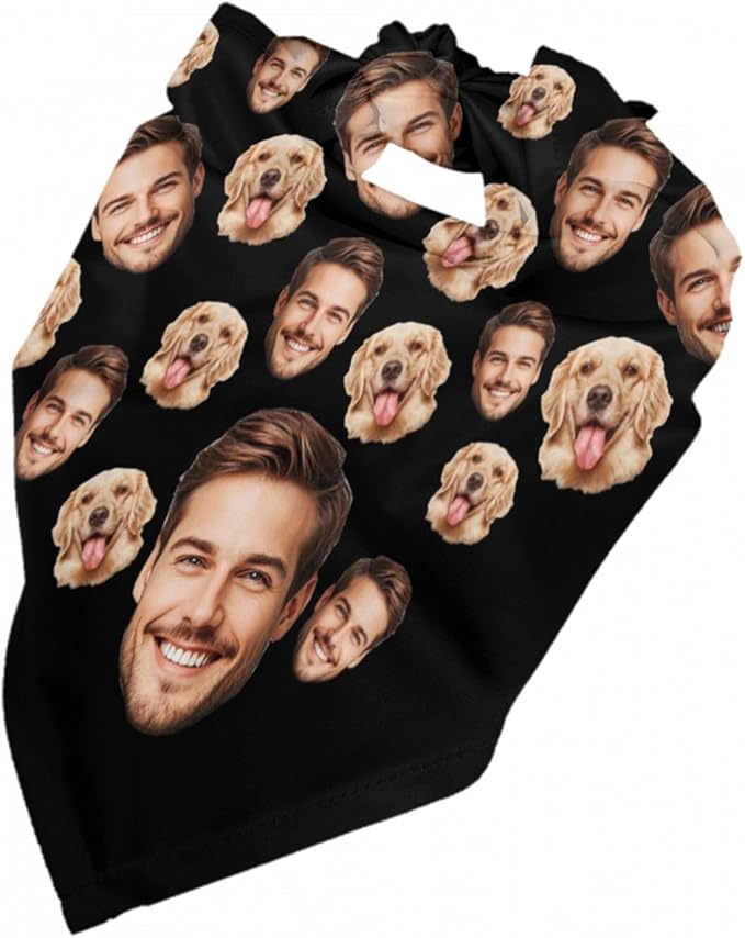 Custom Dog Bandana for Cat Dog Pet Add Your Design Personalized Neckwear Bandanas with Your Text Logo Image Customized Pet Scarf Funny Gifts Style 06