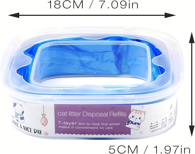 9 Pack Cat Litter Refills Compatible Bag Compatible with Your Genie Litter Refill（Included One Refill Cartridge）