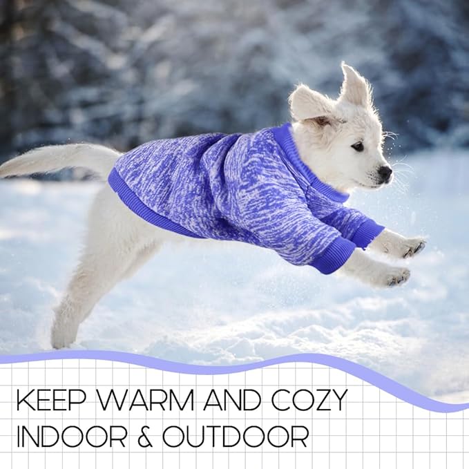 3 Pack Dog Sweaters for Small Dogs Girl Boy Winter Fleece Clothes Warm Soft Dog Sweatshirt Outfit for Dogs Cats Pet Apparel
