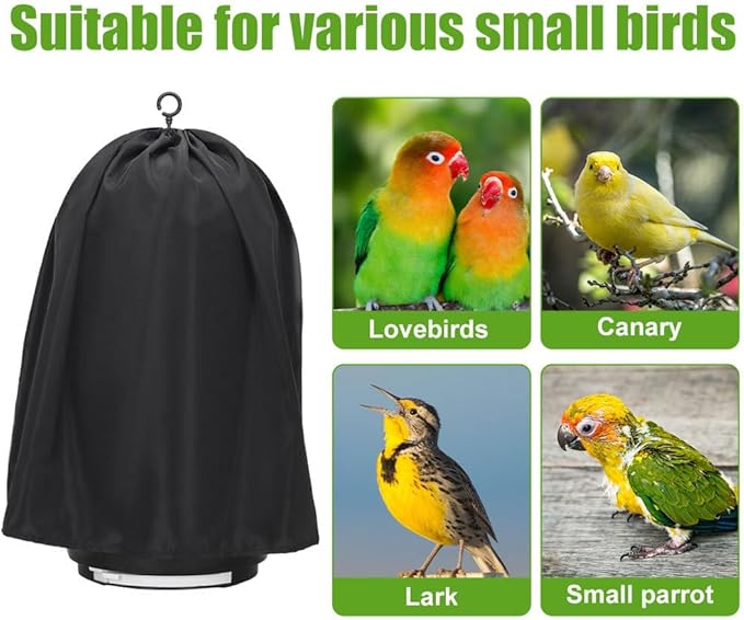 DONGKER Bird Parrot Cage Cover,Polyester Rain-Proof Blackout Birdcage Shade Without Cage for 11.8"-15.7" Dia,25.6"-27.6" Height Round Birds Cages Winter Windproofing & Warmth