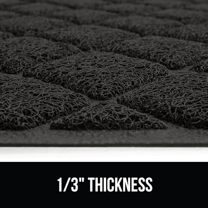 GORILLA GRIP Cat Litter Box Mat, Water Resistant, US Designed Kitty Litter Trapping Mats, Easy to Clean, Scatter Control, Less Mess and Clean Floors, Kitten Supplies for Indoor Cats 24x17 Black 2 Pack