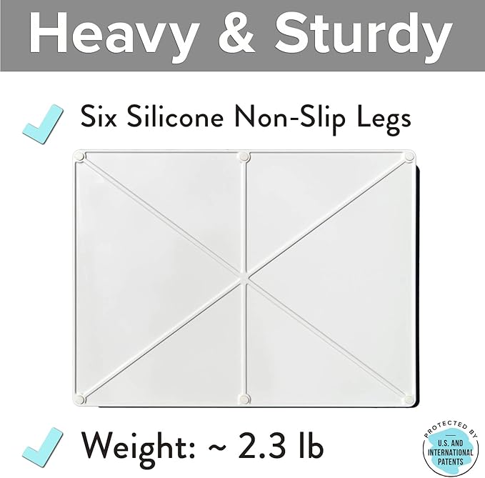 CatGuru Cat Food Mat, Small & Large Pet Feeding Mat, Waterproof Cat Tray for Food and Water, Silicone Pet Placemat, Non-Slip Mats for Cats, Easy to Clean Tray for Pets Bowls (Hard Tray,Marshmallow)