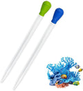 17.7 Inch Extra Long Aquarium Coral Feeder Tool, Deep Tank Fish Feeding Pipette, Long Pipette for Coral and Fish Feeding, Reef Tank Maintenance Accessories (2 Colors)