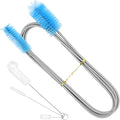 79” Flexible Pipe Cleaner Brush Set, Dual-Ended and Extra-Long Stainless Steel Cleaning Tool for Homeowner Mechanics Clean Sink Refrigerator Coils Shower Drain Plumbing Maintenance Fish-Tank