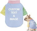 Custom Dog Shirt,Personalized Pet Apparel with Name Text Photo Image,Lightweight Breathable Puppy Kitten Cotton Vest for Small Medium Large Dogs Cats,Puppy Gift (Dopamine Blue, Medium)