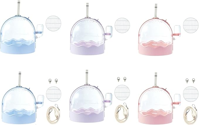 Clear Pet Carrier Travel Cage with Water Bottle& Station Frame Small Travel Camping Package Supply Large Cages and Habitats Cages and Habitats
