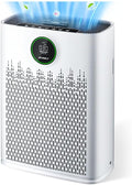 Air Purifiers for Home Large Room, Cover Up to 2400 Ft² with True HEPA Filter, Smart Mode, PM2.5 Air Quality Display, 22dB Sleep Mode, Aromatherapy with 2X-Purification & 360°Air Outlet, HAP603, White