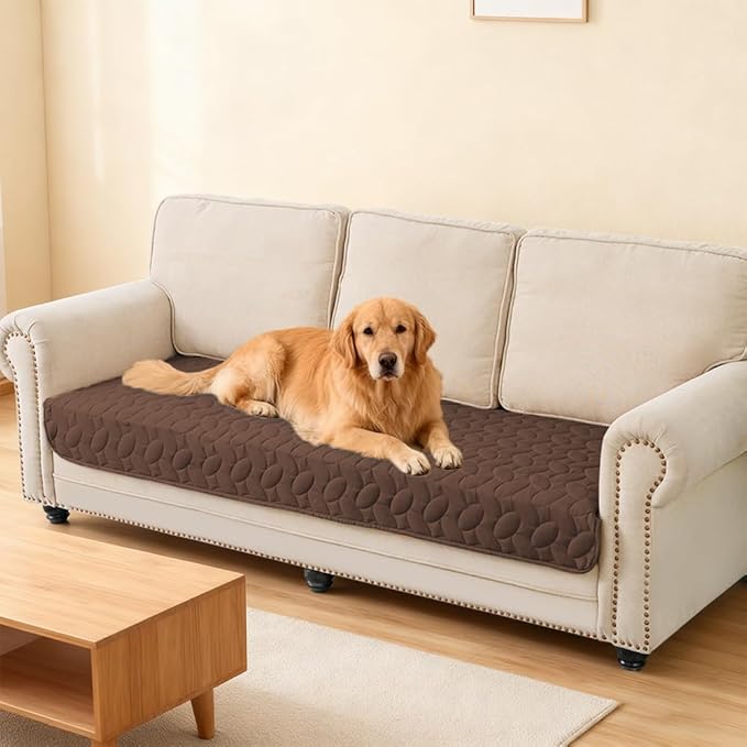 Ameritex Waterproof Pet Bed Cover Anti-Slip Dog Bed Blanket for Sofa and Furniture Waterproof New Pattern Design (Chocolate, 30x53 Inch (Pack of 1))
