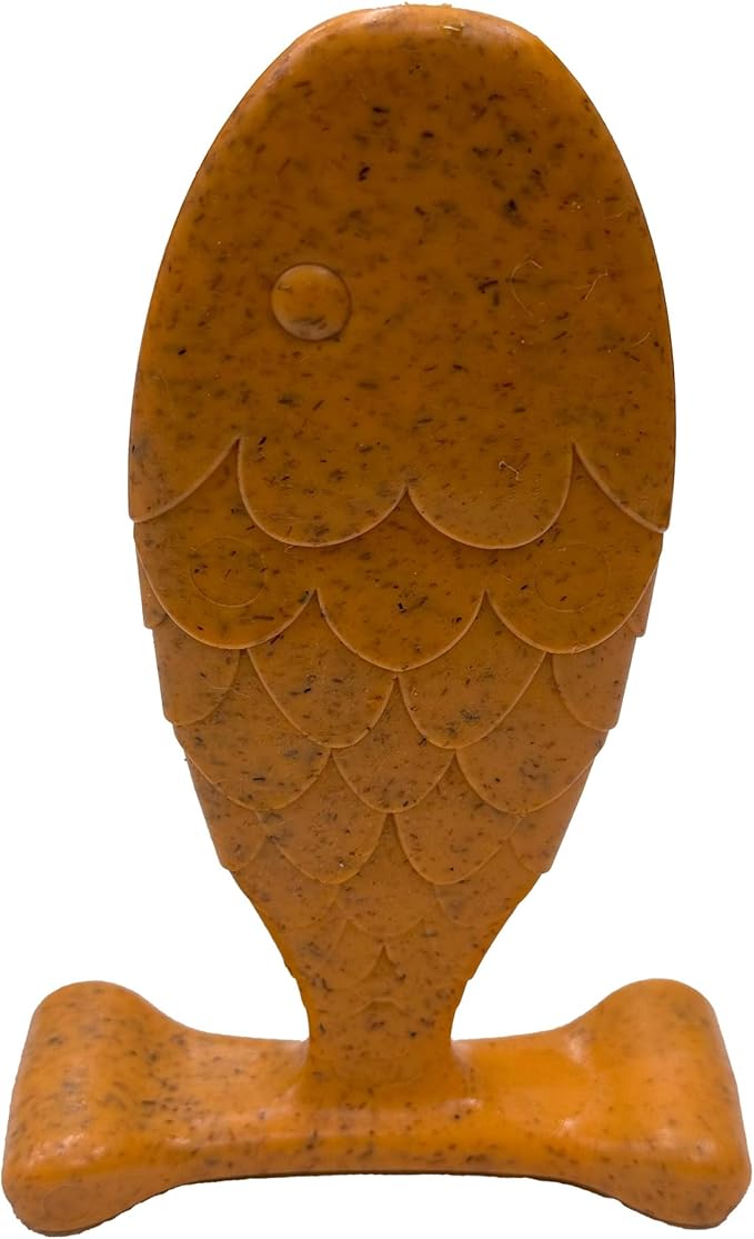 SPOT Bam-Bones Fish - Made with Strong Bamboo Fiber, Durable Long Lasting Dog Bone for Light to Moderate Chewers, Great Chew Toy for Adult Dogs & Teething Puppies Under 30lbs, 5.5in, Salmon Flavor