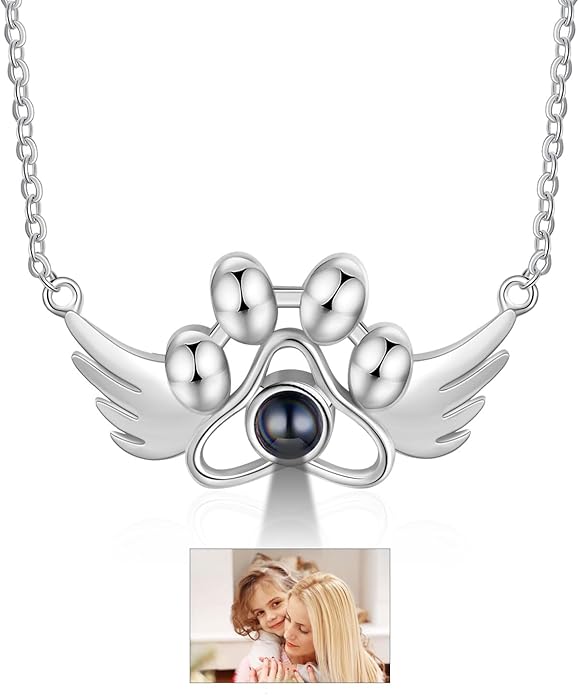 Personalized Cute Dog Cat Paw Name Necklace Forever Love Custom Heart Pendant Pet Name Necklace Gift for Pet Lovers
