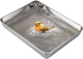 kathson Stainless Steel Bird Bath 16.14"×12.2"×2.36" Metal Bird Bath Tray Pet Bird Cleaning Accessories Bird Bathtub Bird Bath Tray Pet Shower Tub Pigeon Bathtub Bird Cage Bathtub Tray