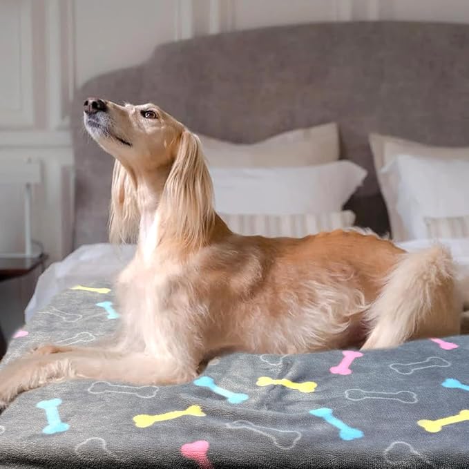 Dog Blankets for Medium Large Dogs Washable, 3 Pack Pet Blanket Washable 41" x 31", Fuzzy Soft Puppy Throw Cover for Kennel Crate Bed