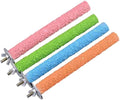 Hamiledyi 4 PCS Parrot Perch Stand Toy 7.9x0.8inch Bird Cage Perch Natural Paw Grinding Stick for Medium Parrots Parakeets Cockatiels Lovebirds Chewing Stick (M)