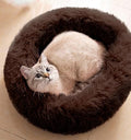 Cat Beds for Indoor Cats - Cat Bed Washable 20/24 inches, Dog Beds for Small Medium Dogs, Anti Anxiety Round Fluffy Plush Faux Fur Pet Bed, Thick Bottom (Coffee, Medium)