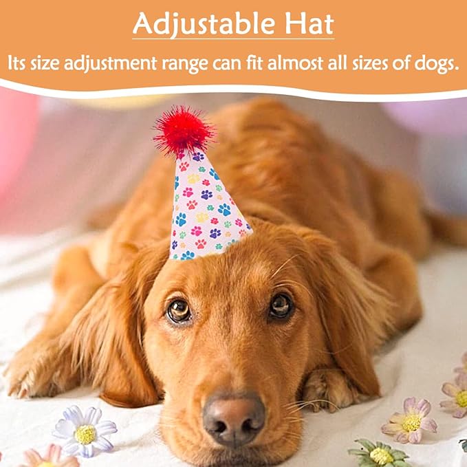 6pcs/Pack Dog Birthday Hat Party Hats Supplies for Small Medium Doggie Puppies Cat Kitten Decorations Grooming Accessories
