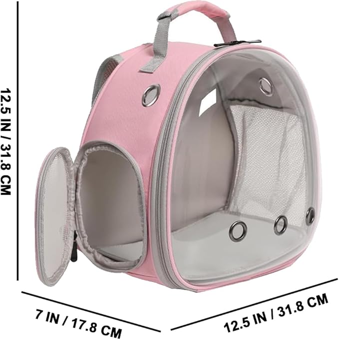 Bearded Dragon Carrier Backpack with Security Printing Harness Set, Reptile Lizard Travel Carrier (Pink, Mommy Harness)
