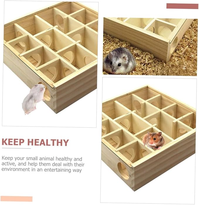 BESPORTBLE Household Hamster Maze Multi Grid Wooden Chinchilla Accessory for Healthy Pet Play and Enrichment for Hamsters Rats and Animals