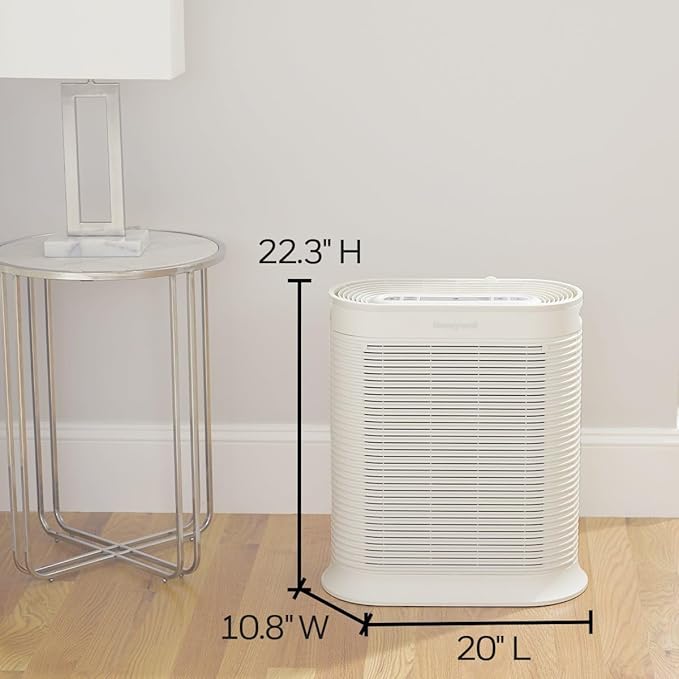 Honeywell HPA300 HEPA Air Purifier, Airborne Allergen Reducer for Large Rooms (465 sq ft), White - Wildlfire/Smoke, Pollen, Pet Dander, and Dust Air Purifier