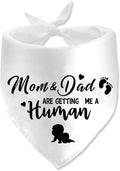 Mom&Dad are Getting Me a Human Dog Bandanas, Pregnancy Announcement Dog Bandanas, Pregnancy Reveal Ideas, Gender Reveal Photo Prop Pet Scarf Accessories (White)