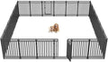 Dog Playpen Dog Fence Outdoor for Yard 47" H with 24 Panels Sturdy Portable Puppy Playpen for Indoor Outdoor RV Camping Use - Black Silver