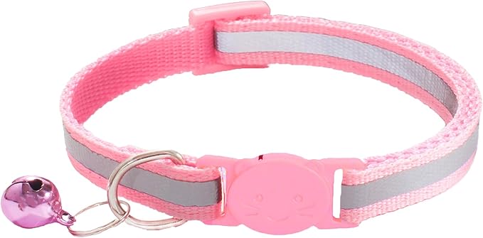 3 Pack Reflective and Breakaway with Bells of Cat Collar，Adjustable from 7.5 to 12.5 Inches, Ideal of Kitten Collar, Suitable for Girls and Boys (Orange/SkyBlue/Pink)