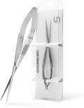 UNS Aquascaping Tools - Stainless Steel Rust Resistant Freshwater Planted Tank Saltwater Reef Aquarium Maintenance Accessory - Trimming Stem & Carpets, Coral Cutting - Straight Spring Scissors, Silver